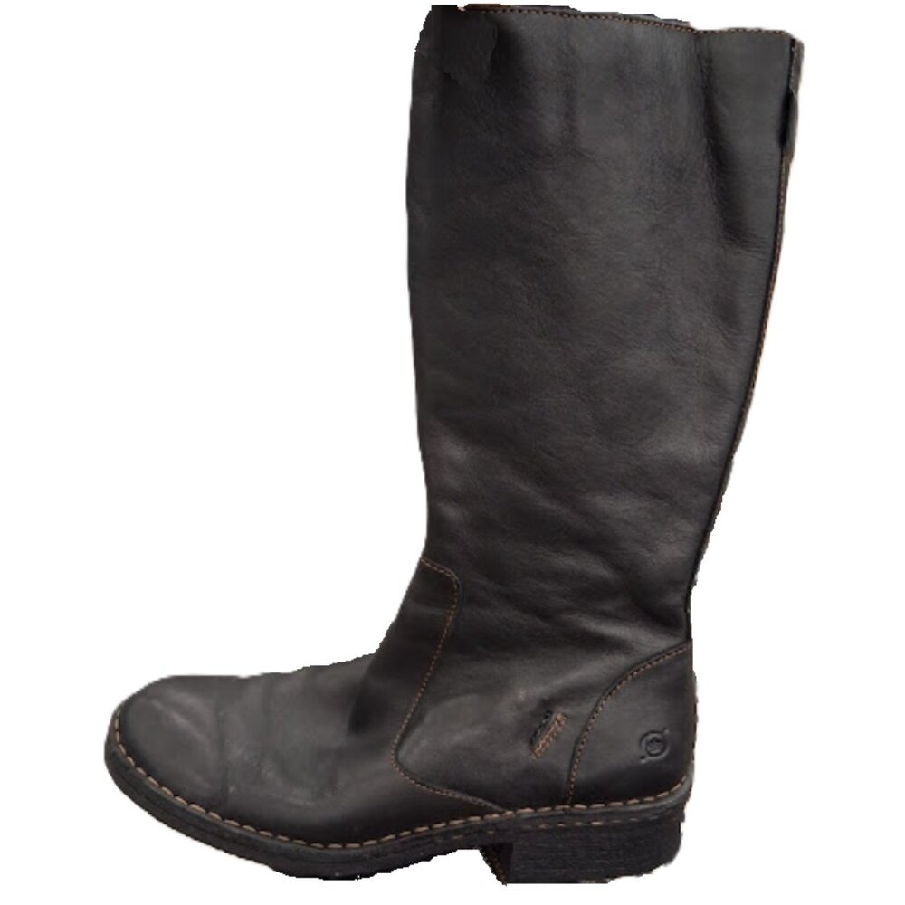 B.O.C Born Womens Black Leather Biker Riding Boots Sz 10 - Picture 5 of 11